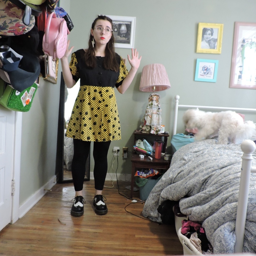 Vintage Yellow 80's Dress